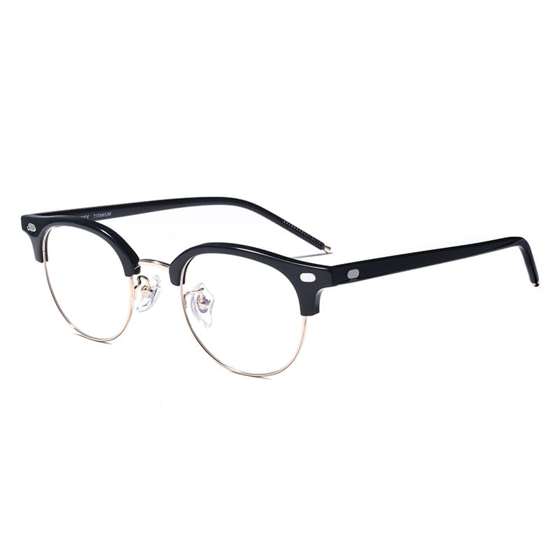 black acetate glasses