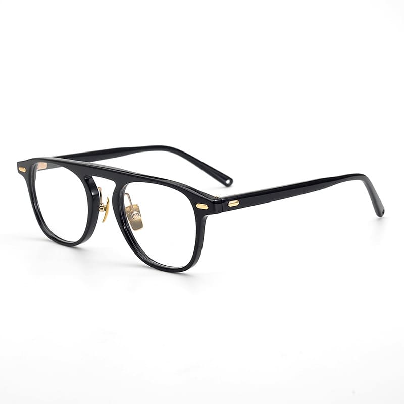 black acetate glasses