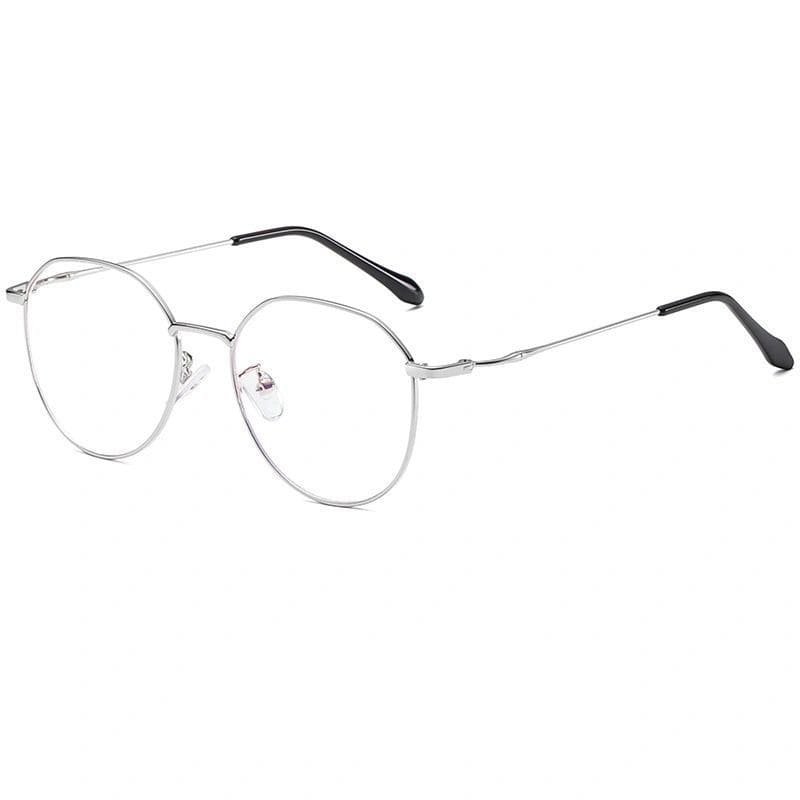 Silver round frame