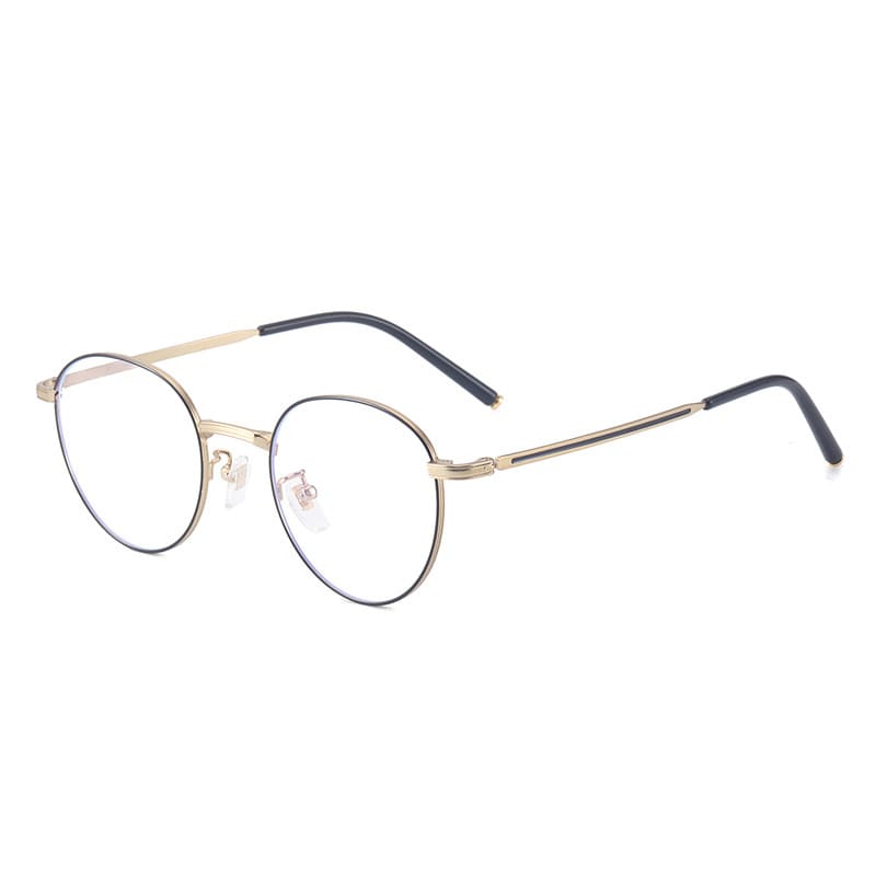 2025 Round Gold and Black Reading Glasses Frame