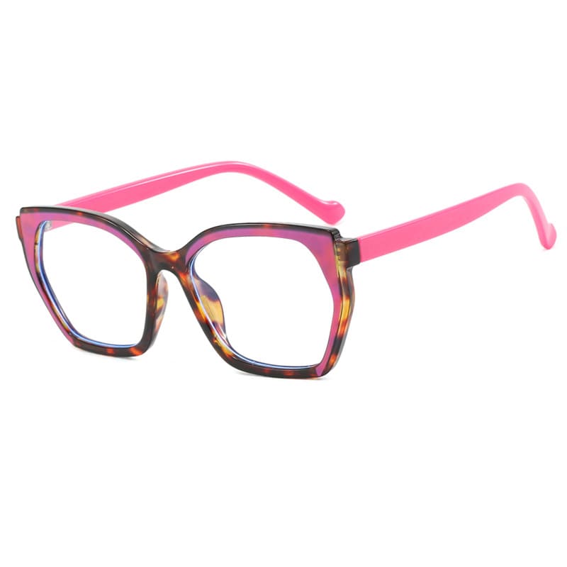 2025 Square Pink Tortoiseshell Reading Glasses Frame