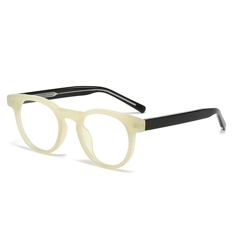 2025 round black beige fashion reading glasses frame